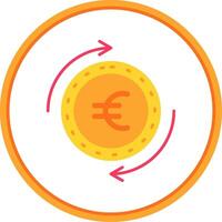 euro vlak cirkel uni icoon vector