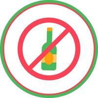 Nee alcohol vlak cirkel uni icoon vector