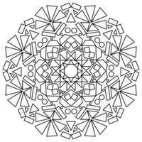 meetkundig mandala stijl, bloemen ontwerp, kleur boek bladzijde vector