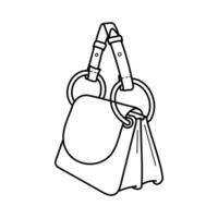 vrouwen tas, crossbody tote klant zwerver koppeling handtas tas. modieus leer accessoires. hand- getrokken mode vector illustratie. geïsoleerd elementen