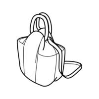 vrouwen tas, crossbody tote klant zwerver koppeling handtas tas. modieus leer accessoires. hand- getrokken mode vector illustratie. geïsoleerd elementen