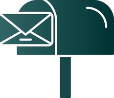 mail doos glyph helling icoon vector