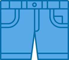 shorts blauw lijn gevulde icoon vector