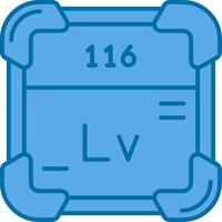 livermorium blauw lijn gevulde icoon vector