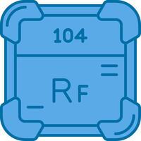 rutherfordium blauw lijn gevulde icoon vector