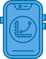 diagram blauw lijn gevulde icoon vector