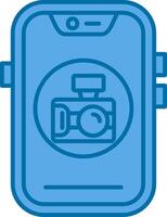 camera blauw lijn gevulde icoon vector