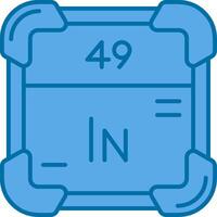 indium blauw lijn gevulde icoon vector