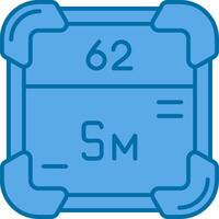 samarium blauw lijn gevulde icoon vector