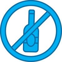 Nee alcohol blauw lijn gevulde icoon vector