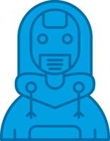robot blauw lijn gevulde icoon vector