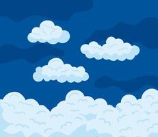 vier wolken hemel pictogrammen vector