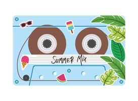 zomer mix retro cassette vector design