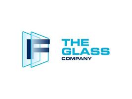 creatief brief f glas voor bedrijf logo, brief door kristal glas werken symbool vector
