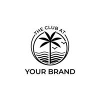 gemakkelijk stijl vector strand en palm insigne logo. voor t-shirt afdrukken, posters en andere toepassingen.