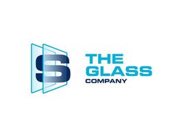 creatief brief s glas voor bedrijf logo, brief door kristal glas werken symbool vector