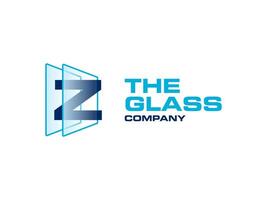 creatief brief z glas voor bedrijf logo, brief door kristal glas werken symbool vector