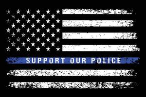 ondersteuning onze Politie met Verenigde Staten van Amerika vlag ontwerp. vector