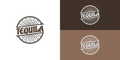 tequila wijnoogst postzegel vector in bruin kleur gepresenteerd met meerdere wit en bruin achtergrond kleuren. de logo is geschikt voor een restaurant cafe bar logo ontwerp inspiratie sjabloon