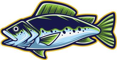 vector illustratie van Largemouth bas vis