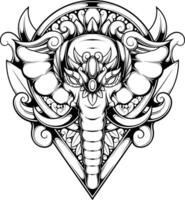 vector illustratie van olifant ornament