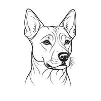 hond hoofden, vector zwart illustratie, silhouet beeld van dier, geïsoleerd zwart silhouet van een schattig hond, lijn kunst van hond