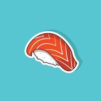 vector illustratie Zalm sushi sticker