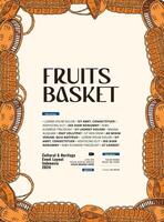 fruit of groenten emmer mand illustratie achtergrond ontwerp vector