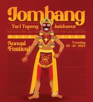 cel schaduwrijk illustratie van Indonesisch cultuur topeng jatiduwur dans jombang vector