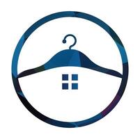 mode huis logo ontwerp sjabloon illustratie. huis met hanger logo vector ontwerp.
