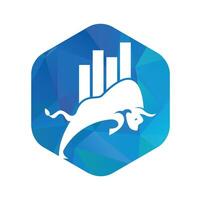 bullish handelaar logo. forex stier logo ontwerp sjabloon vector. financieel stier logo ontwerp. handel stier grafiek. vector