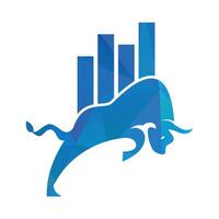 bullish handelaar logo. forex stier logo ontwerp sjabloon vector. financieel stier logo ontwerp. handel stier grafiek. vector