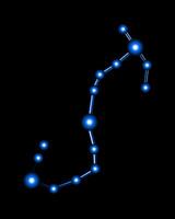 vector geïsoleerd illustratie van Schorpioen sterrenbeeld met neon effect.