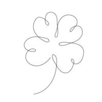 Klaver keltisch Lucky symbool doorlopend lijn kunst traditioneel decoratief blad geïsoleerd Aan wit. Patrick dag vakantie. vector illustratie