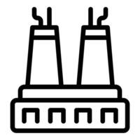 rook nucleair station icoon schets vector. gebouw fabriek vector