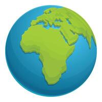 Afrika kaart wereld icoon tekenfilm vector. oceaan ruimte vector