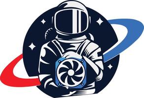 astronaut ruimte themed logo vector