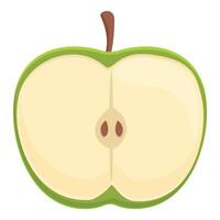 voor de helft appel icoon tekenfilm vector. groen voedsel voeding vector