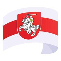 Wit-Rusland strijd vlag icoon tekenfilm vector. Europa land vector