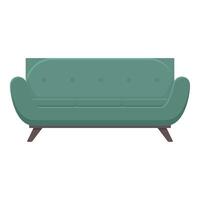 groen zacht sofa icoon tekenfilm vector. vervuild schoon kamer vector