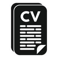 CV zorg papier icoon gemakkelijk vector. recensie bemanning transactie vector