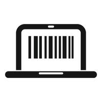 scannen laptop bar code icoon gemakkelijk vector. stad ID kaart teken vector