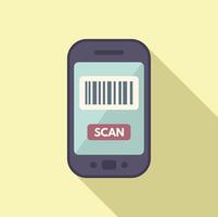 scannen bar code icoon vlak vector. ticket betalen etiket vector