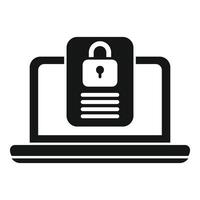 laptop privacy gegevens icoon gemakkelijk vector. persoonlijk gebruik vector