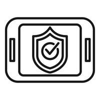 goedgekeurd beveiligd gegevens icoon schets vector. sleutel online papier vector