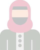 vrouw met Niqab vlak licht icoon vector