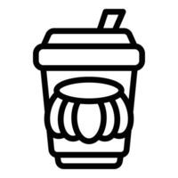donker bevroren latte icoon schets vector. pompoen latte vector