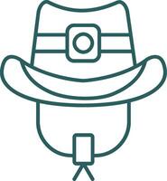 cowboy hoed lijn helling groen icoon vector