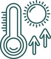 thermometer lijn helling groen icoon vector