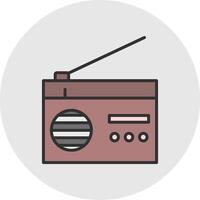 radio lijn gevulde licht cirkel icoon vector